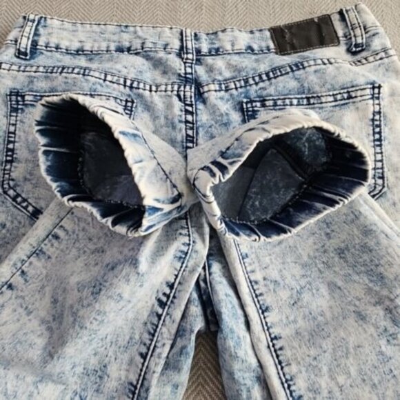 Exocet Jeans Women's Size 13 (34x26) Acid Washed Stretch Elastic Leg Opening - Picture 9 of 16